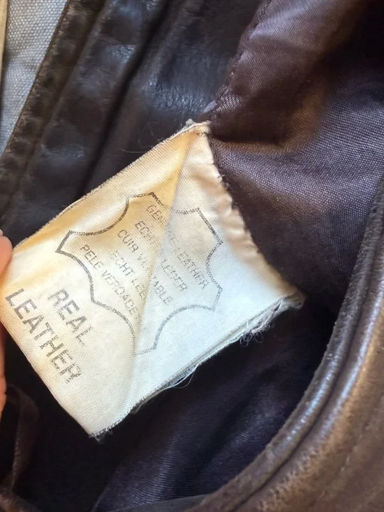 Vintage Brown Genuine Leather Skinny Pants - Picture 2 of 5